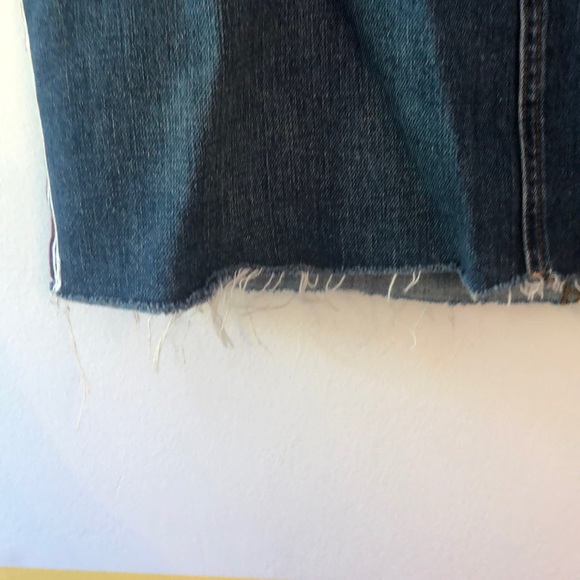 Denim skirt with orange navy and white stripe - Picture 3 of 5